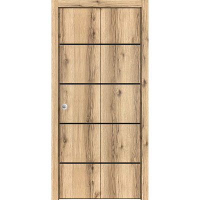 Porte pliante en bois massif massif
