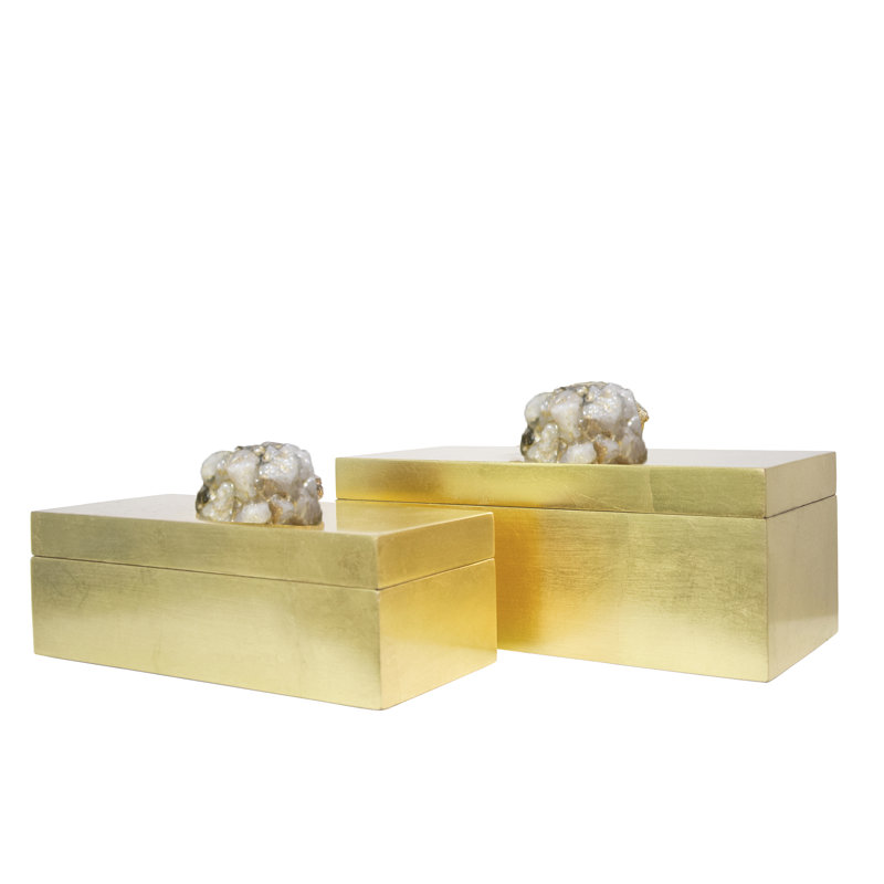 Danese 2 Piece Metal Decorative Box Set