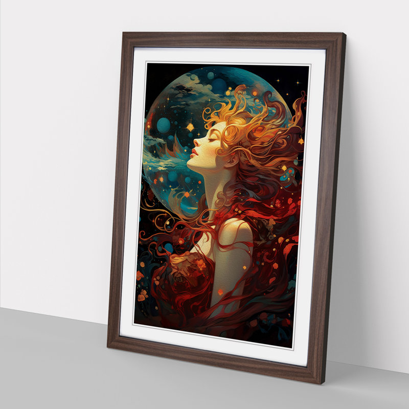 Universe Nouveau - Framed Print, Walnut, 46cm H x 34cm W x 2cm D