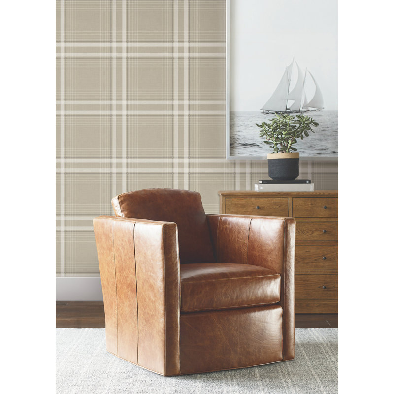 Papier peint imitation lin taupe Country Club, Taupe
