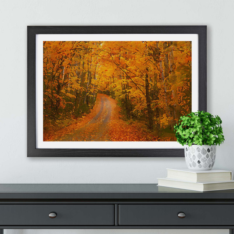Heading Into The Forest - Single Picture Frame Painting, Black, 45cm H x 63cm W x 2cm D