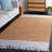 Exley Hand Woven Leather/Cotton Striped Rug in Brown-967421625