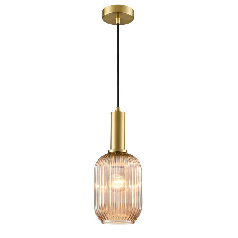 Alianne 1 - Light Single Pendant, Brown, Satin Brass