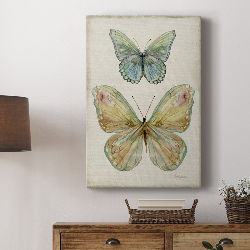 Papillon botanique II - Cavas enveloppés de galerie, H 27 po x l 18 po