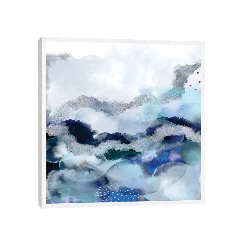 Evolving I Square 1 Piece Painting on Canvas, 93.98cm H x 93.98cm W x 3.81cm D, White Framed