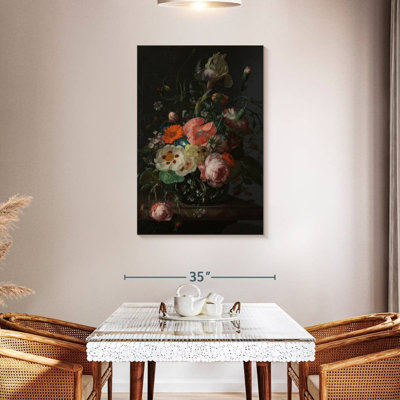Harnek Still Life With Flowers On A Marble Slab