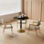Table de salle à manger ronde ronde et moderne avec plateau en faux marbre, assemblage facile et structure en métal robuste pour une salle à manger élégante-1958986442