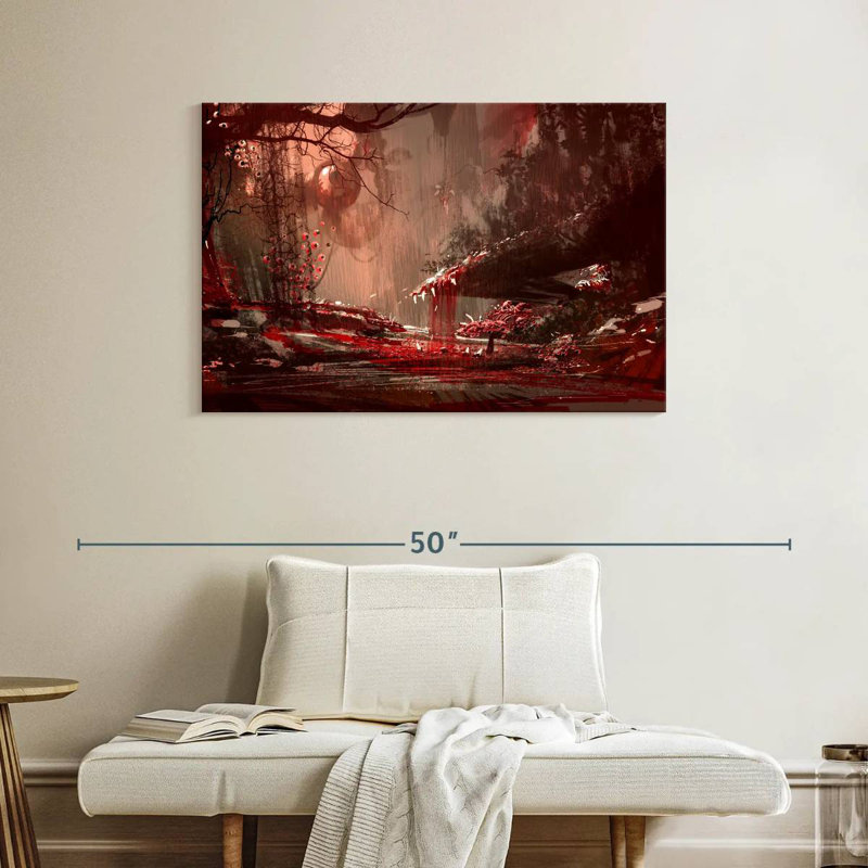 Kelan Blood Red Forest, 26" H x 39" W