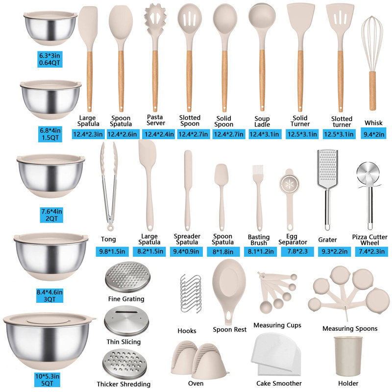 32 ustensiles de cuisine 32 pièces, Kaki