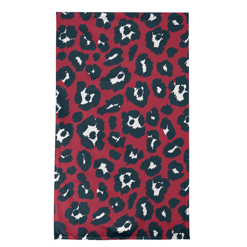 Tea Towel Kitchen Towel, Red/Black/White, Polyester