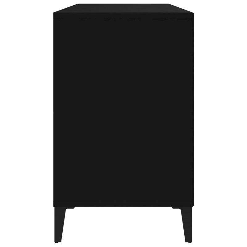 Aubreir Faux Leather Upholstered Storage Bench, Black