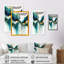 «Teal and Gold Abstract Expression I», art mural abstrait à l'encre liquide-1170575439-1170575438