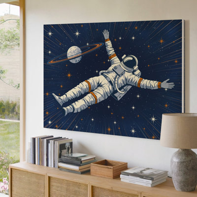 Canvas An Astronaut Floats Serenely In The Vastness Of Space Surrounded Wall Art By A Rich Tapestry Of Deep Indigos And Velvety Blacks Canvas Wall Art
