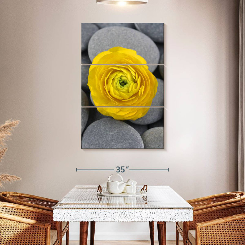 Harnek Bright Yellow Ranunculus, 50" H x 32" W