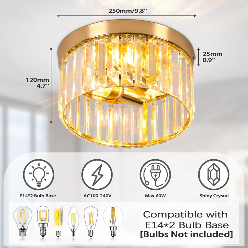 Armin Flush Mount, Gold