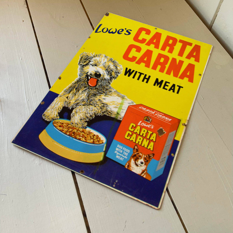 Kaleis Lowes Carta Carna With Meat Dog Food Metal Sign