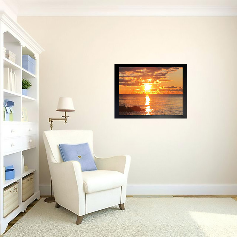 Rayons réfléchissants - photographie, Pas de tapis, H 20,5 po x l 26,5 po x P 1,25 po, Papier encadré noir