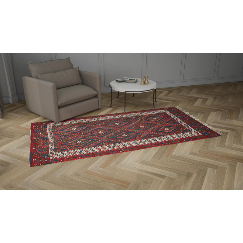Purple Vintage Anatolian Wool Kilim Rug - 5'5"" x 10'1""