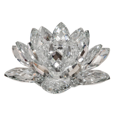 Lotus Candle Holder - Contemporary Crystal Glass Decorative Votive Candle Holder for Home or Event Decor - Decorative Lotus Candle Gift Idea