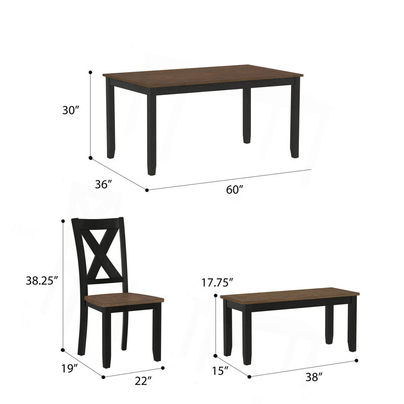 Brown 6 Piece Dining Table Set