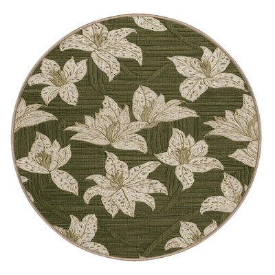 Tapis botanique brun lavable à la machine