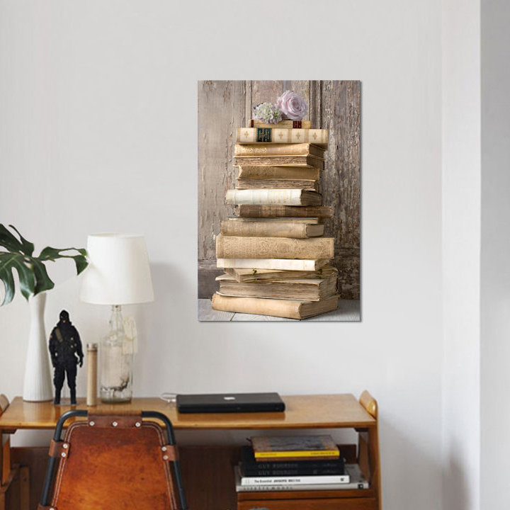 Books I - Print on Canvas, 101.6 cm H x 66.04 cm W x 3.175 cm D, No Frame