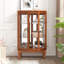Élégante armoire vitrée à 2 portes avec portes en verre trempé, panneau arrière en miroir et tablettes réglables - vitrine lumineuse pour la maison et le bureau (ampoule incluse)-1433344203