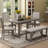 6-Piece Retro Dining Table Set With Trestle Base, Spacious 60-Inch Wood Table And Comfortable Chairs And Bench For Family Gatherings, Dining Table Set-28575210