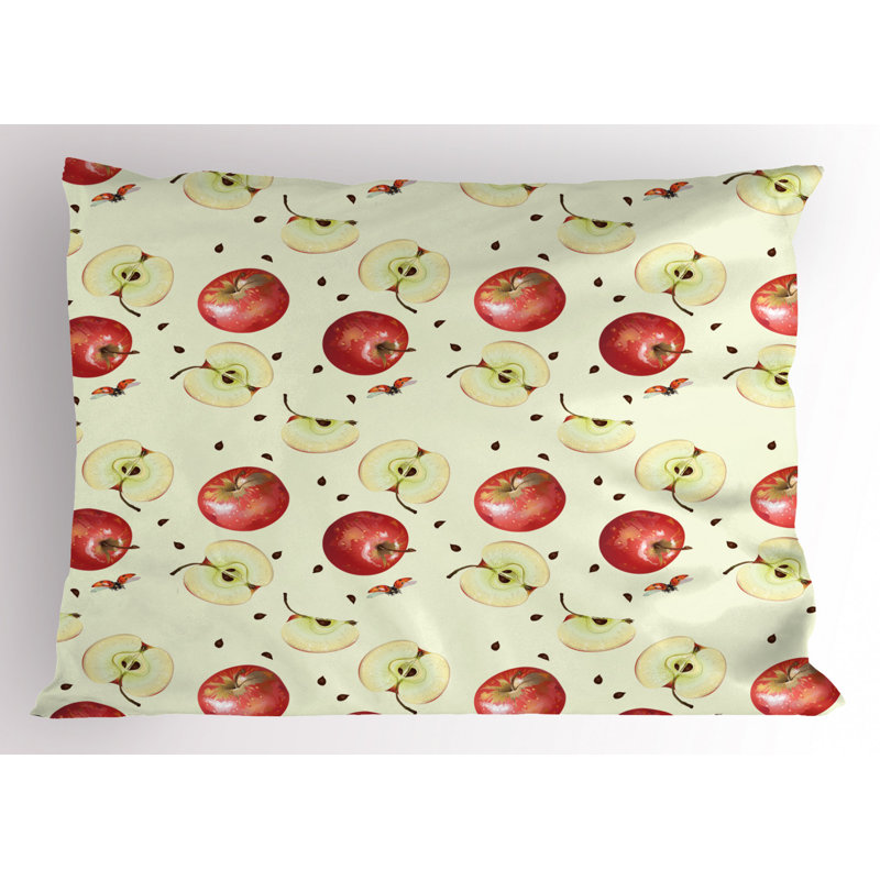 Taie décorative en microfibre de polyester brun / rouge / jaune clair, Lit simple