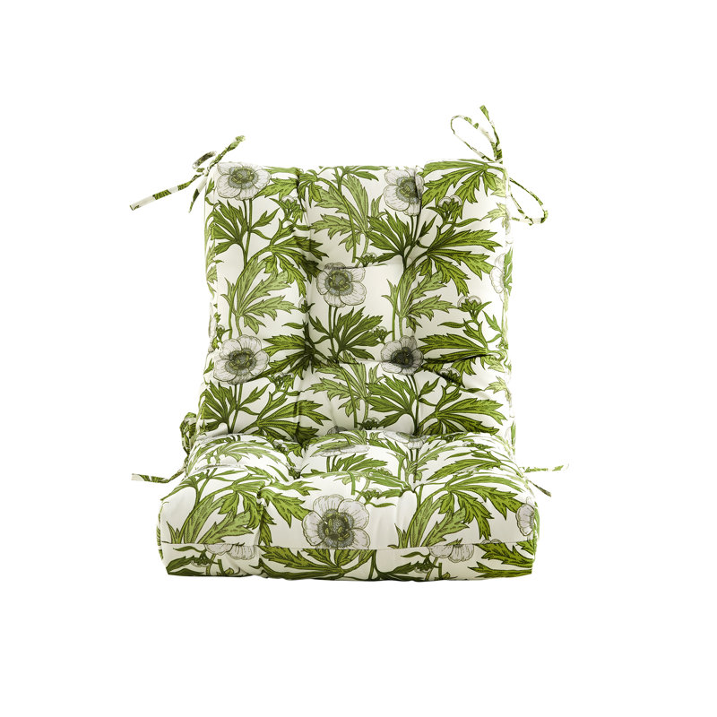 Seat/Back Outdoor Chair Cushion,Patio Chair Cushion With Tie,Tufted Replacement For Patio Furniture,20X20x4,1 Count