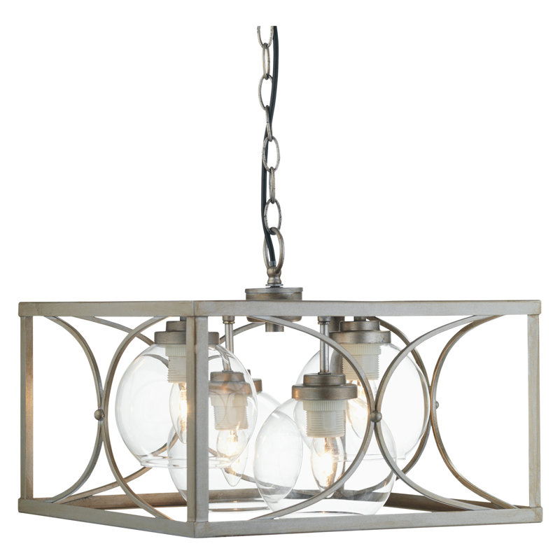 Adella 4 - Light Silver Square/Rectangle Pendant