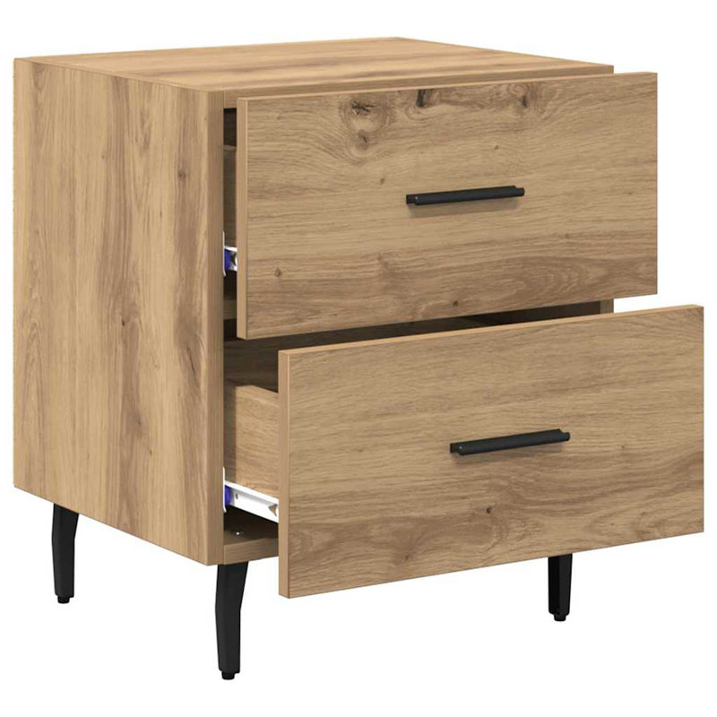 Bedside Cabinet 40 X 35 X 47.5 Cm Engineered Wood, Artisan Oak