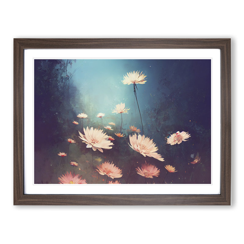 Field Of Flowers Vol.2 - Single Picture Frame Print, Walnut, 25cm H x 34cm W x 2cm D