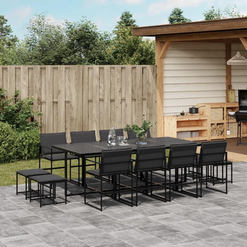  Garden Dining Set Black