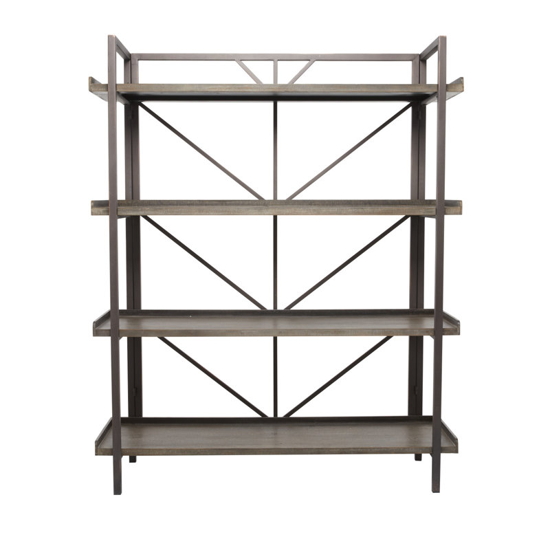 Metal 4 Shelves Storage Brown Shelving Unit