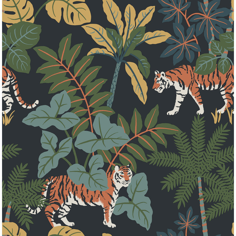 Papier peint Caspian Marine Jungle Prowl, Bleu