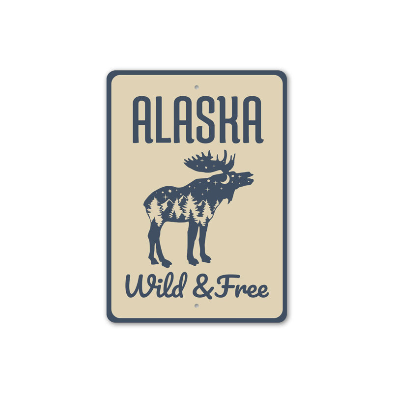 Panneau Alaska Wild and Free, H 14 po x l 10 po x P 0,04 po