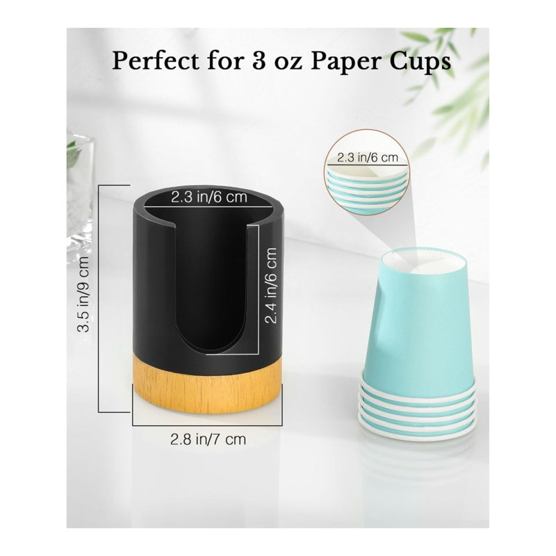 Matte Black Bathroom Cup Dispenser