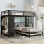 Lit superposé avec garde-robe intégré, lit superposé avec lit gigogne, bureau pliable, échelles, conception à réduction de bruit