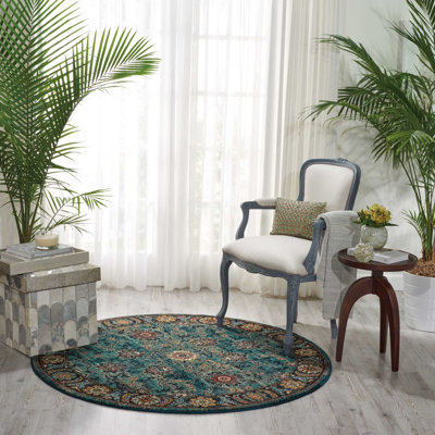 Tapis bleu d'inspiration persane Tonita