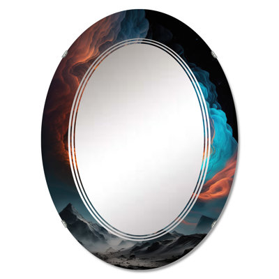 Osgar Futuristic Landscape In Space IV - Space Landscapes Wall Mirror
