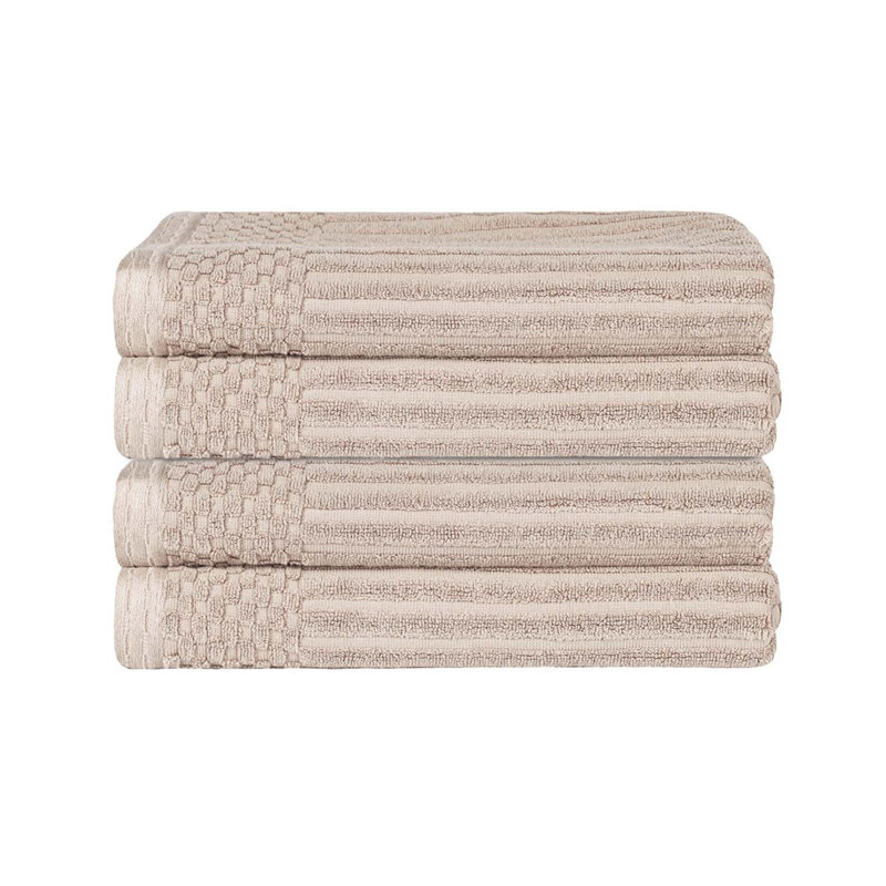 Ribbed Cotton Absorbent Heavyweight Bath Towel, Ivory