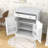 Kitchen Pantry with Faux Marble Top, Adjustable Shelves, Pull-out Drawer and Cabient-328246122