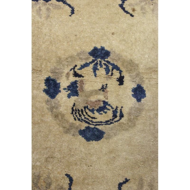 Antique Chinese Peking Wool On Wool 3Ft2inx5ft10in Beige
