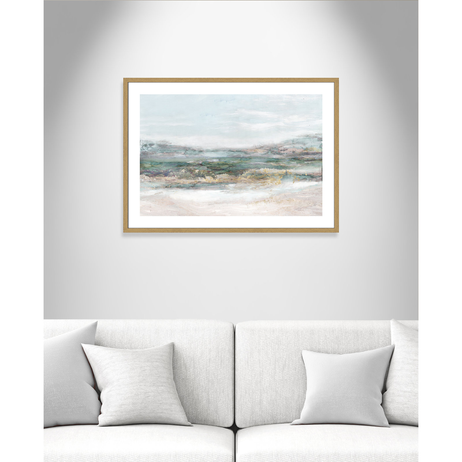 Dazzling by Matina Theodosiou - Painting Print on Canvas, White, Natural Wood Grain Framed Paper, 25.5" H x 35.5" W x 0.75" D