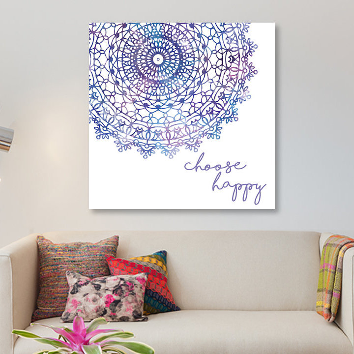 «Cosmic Mandala I», impression sur toile tendue, H 48 po x l 48 po x P 1,5 po, Toile tendue, Pas de tapis