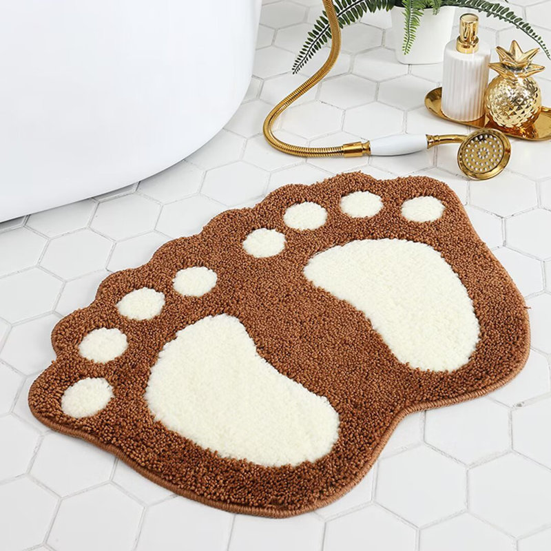 Molton Microfiber Non-Slip Bath Rug, 16" W x 24" L, Brown