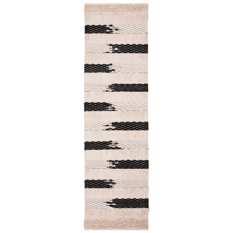 Jessen Hand Woven Cotton Striped Area Rug , Runner  2'3" x 8'