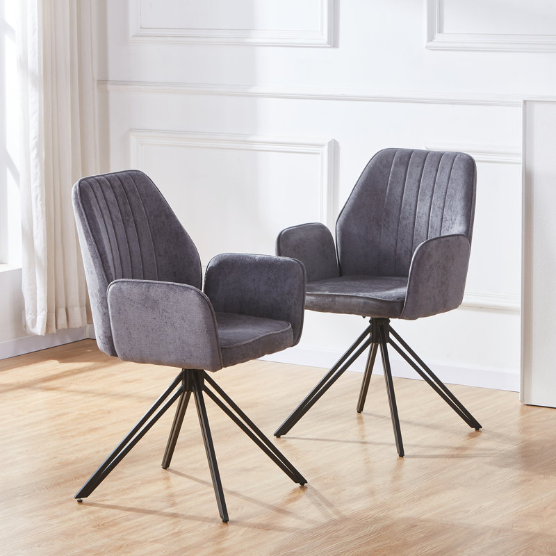 50cm H Upholstered Upholstered Back Armchair, Grey