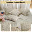 Ensemble de 4 housses de coussin en fausse fourrure, motif carré et lombaire 18 x 18/20 x 12, beige-124535048